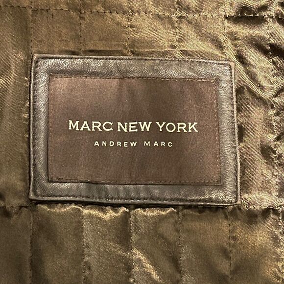 Marc New York Soft Lambs Leather Jacket Mens Quilt Lined Large - Picture 8 of 10